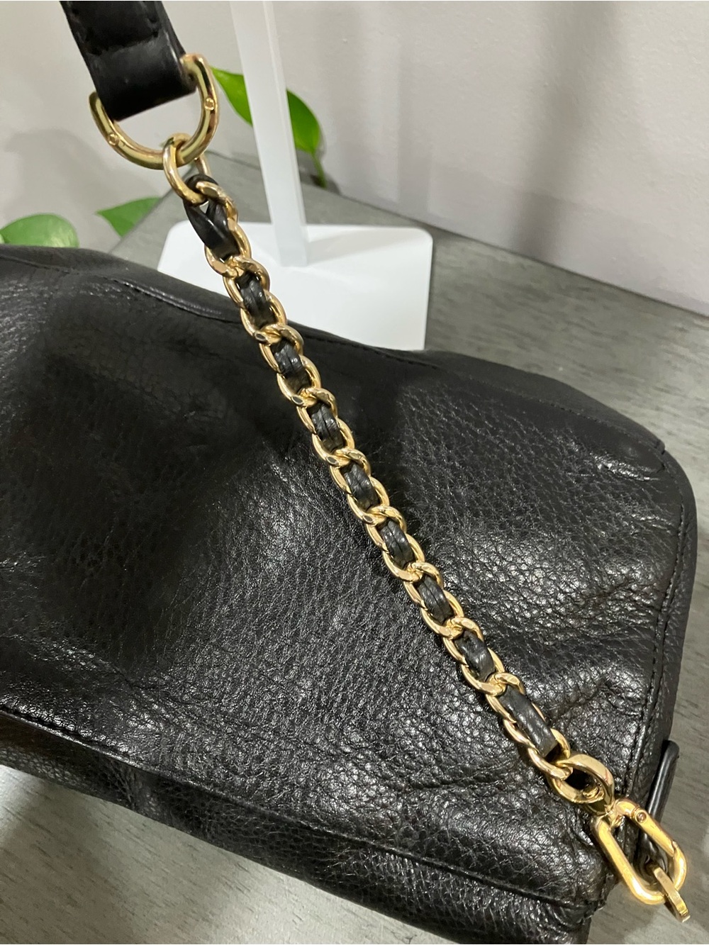 Tory Burch Black Leather Crossbody Fold-Over Bag - Picture 5 of 8